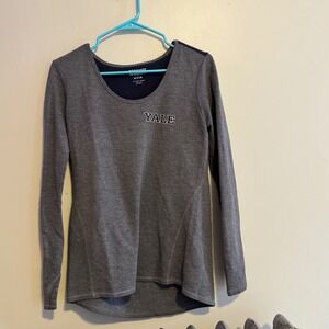 Womens Medium Gray Long Sleeve Yale University Athletic T Shirt